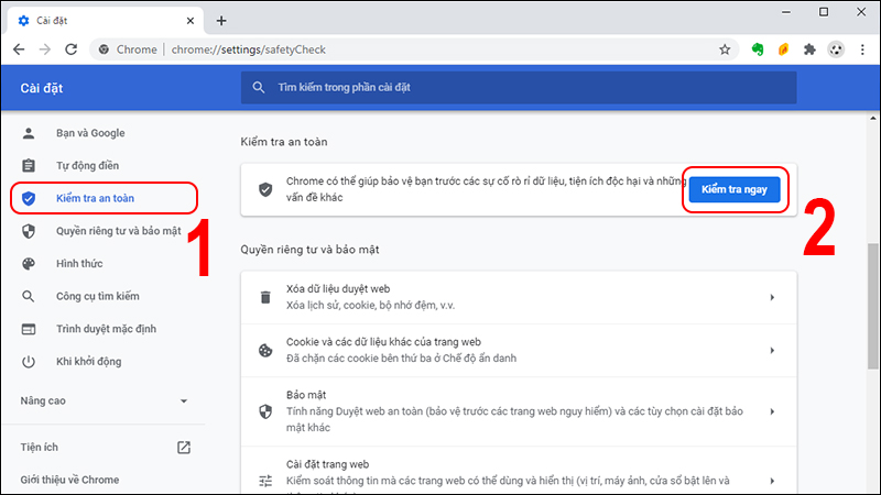 Hướng dẫn kiểm tra bảo mật Google Chrome bằng Safety Check cực nhanh